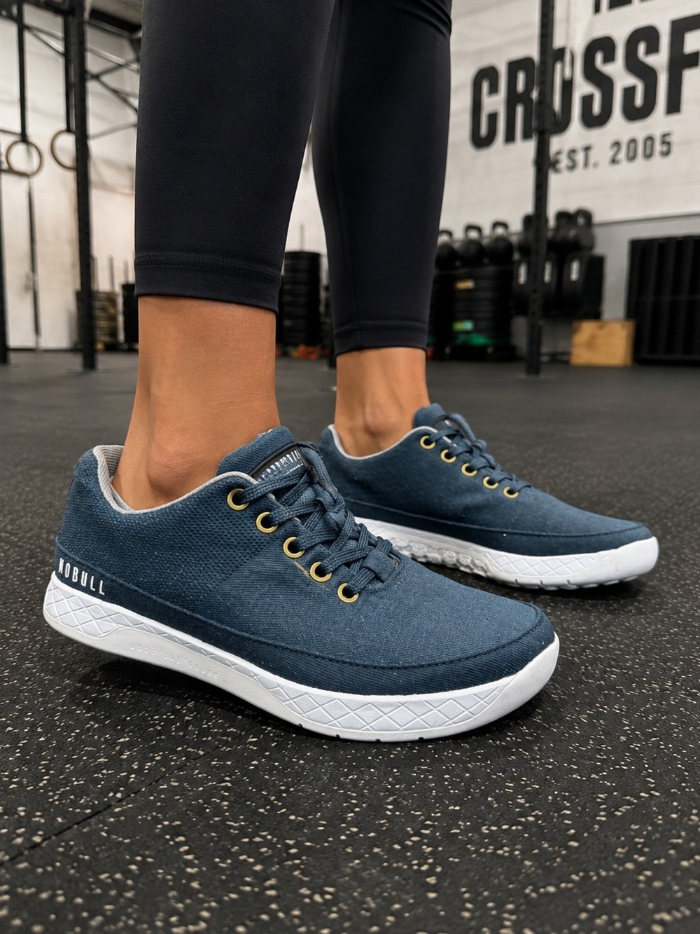 NOBULL Canvas Trainer Sneakers Navy/Charcoal Women’s 6 CrossFit Gym